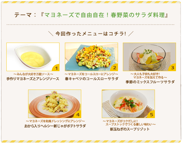 マヨネーズで自由自在!春野菜のサラダ料理 マヨネーズで自由自在!春野菜のサラダ料理