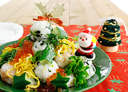 手まり寿司のクリスマスツリー