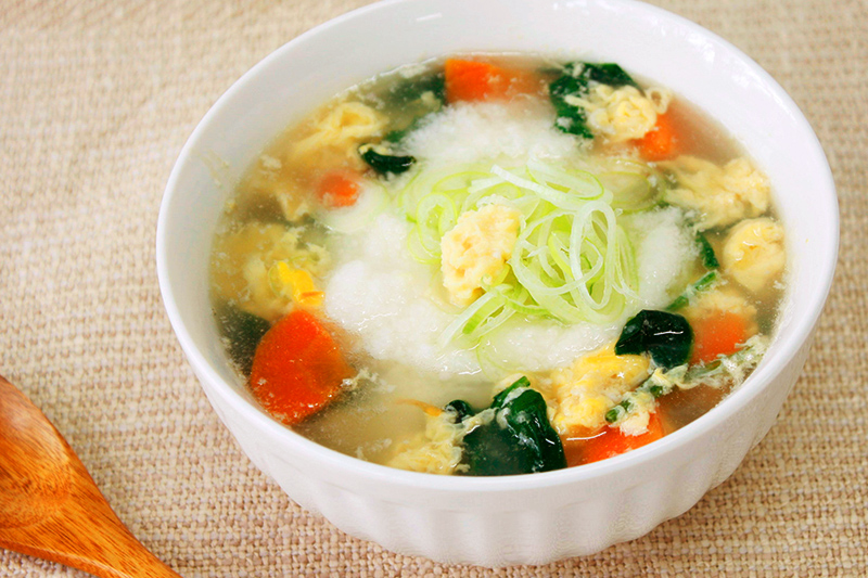 長いもと豆腐のふんわり生姜スープ