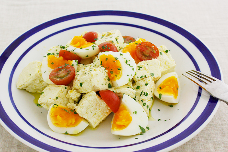 ちぎり豆腐のゆずこしょうオイルマリネ