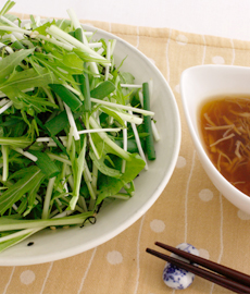 たっぷり水菜を食べるサラダ～ほたてあんかけ～