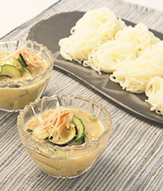 冷や汁風つけだれそうめん サラダカフェ サラダのレシピがいっぱい