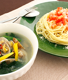 あつあつパスタのつけ麺～ボンゴレ風～