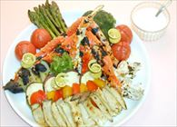 焼がにと焼野菜のコールスロードレッシングソース