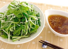 たっぷり水菜を食べるサラダ ~ほたてあんかけ~
