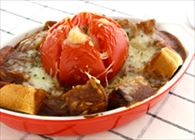 くずして食べる！トマトカレーのパングラタン