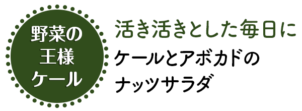 ～活き活きとした毎日に～ケールとアボカドのナッツサラダ